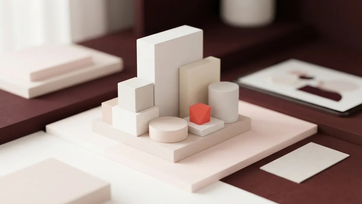 Layered geometric blocks showing the range of affiliate marketing earnings