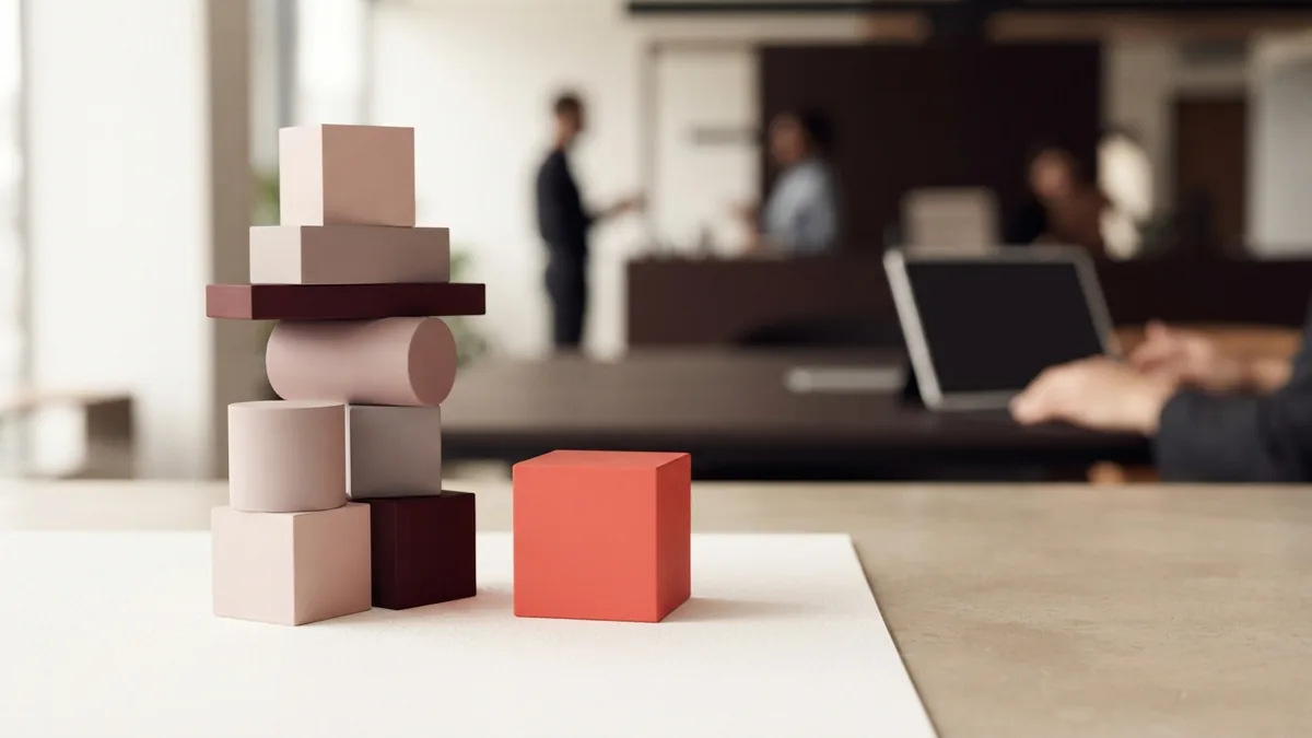 Income can grow through steady work Balanced geometric blocks showing the gradual growth of affiliate marketing income